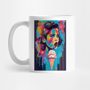 Abstract pop art style young woman Mug